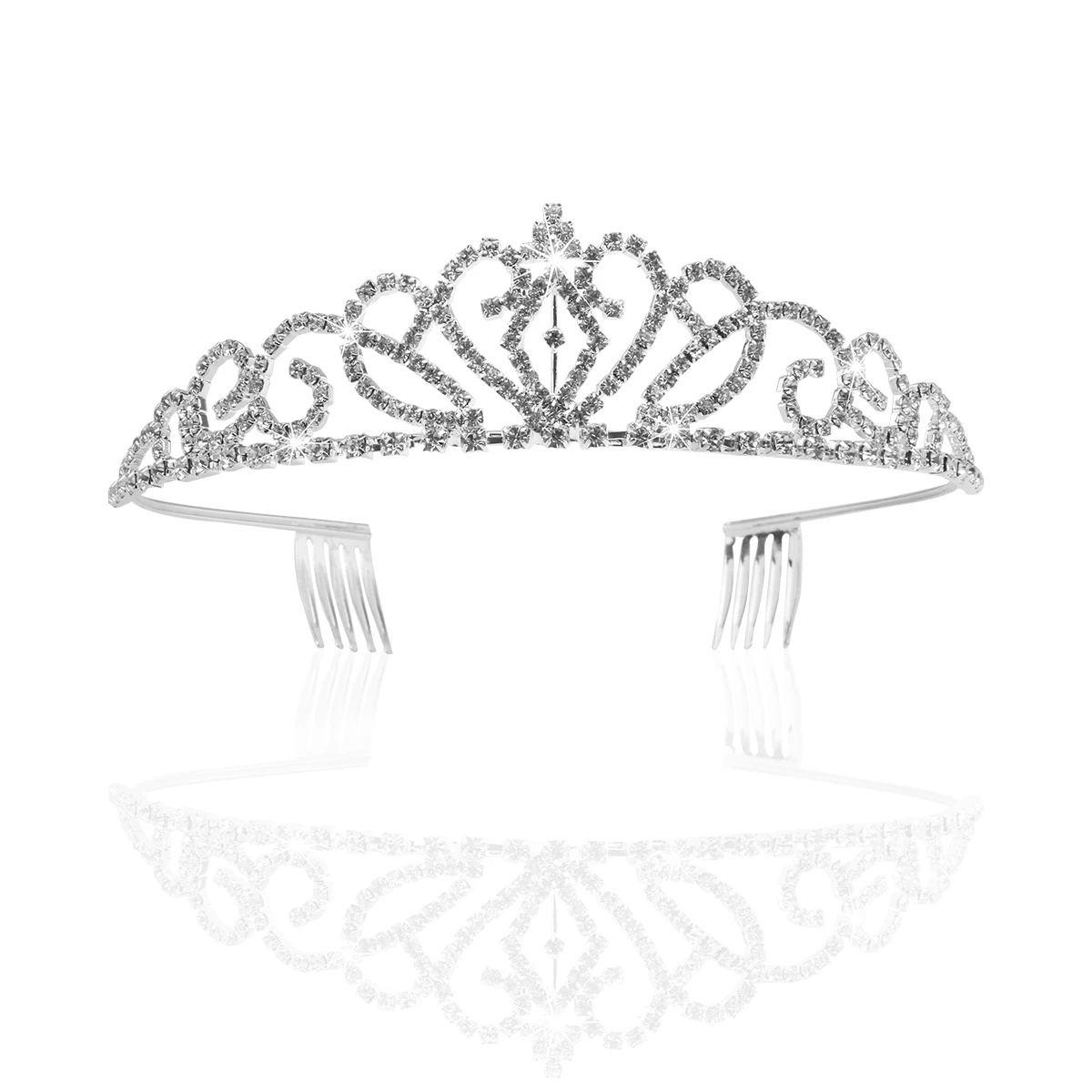 

PIXNOR Wedding Bridal Headwear Rhinestone Tiara / Crown / Hairband / Hair Loop with Small Comb
