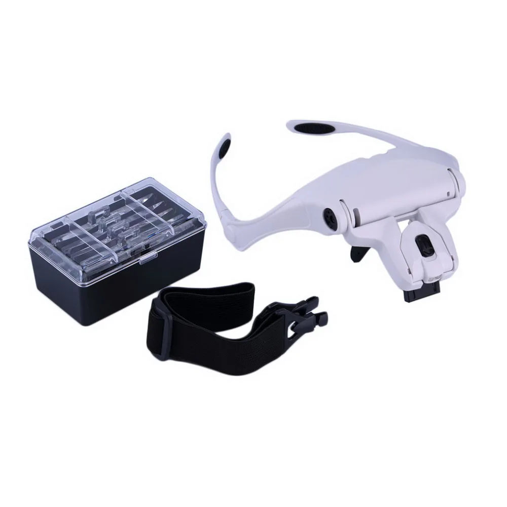 

Magnifier Interchangeable 5 Pcs Lenses Headband 2LED Head Lamps