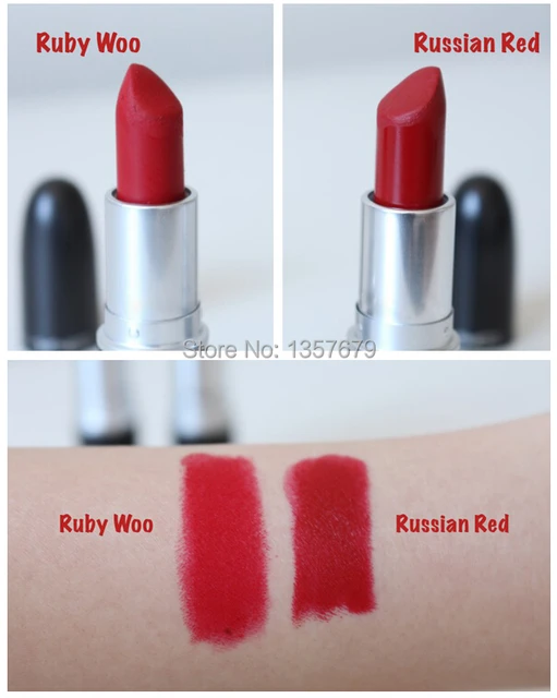 2pcs/ Lot Brand Professional Makeup Cosmetic Retro Ruby Woo + Russian Red Lipstick Matte Rouge A Levres Lipsticks 3g - Lipstick - AliExpress
