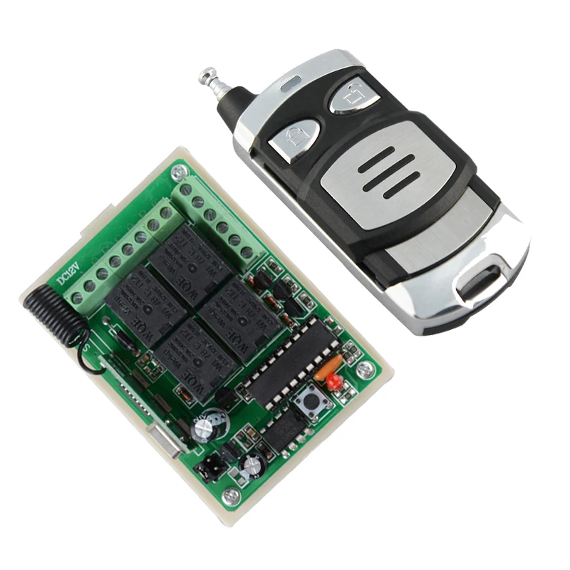 

DC 12V 10A 4 CH Wireless Remote Control Switch Syatem 315mhz 433mhz For Home Garage