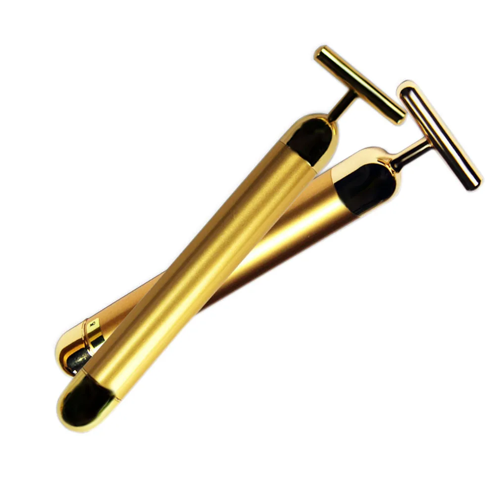

Popular Golden Face Massage 24K Beauty Bar Golden Derma Energy Face Firming Facial Roller Massager thin face Sticker
