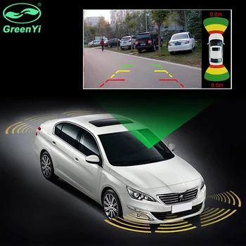

GreenYi Dual Channel Car Video Parking Radar Sensor Front Rear 6 Sensors 2 Video Input For Car Parking Camera Monitor DVD Player