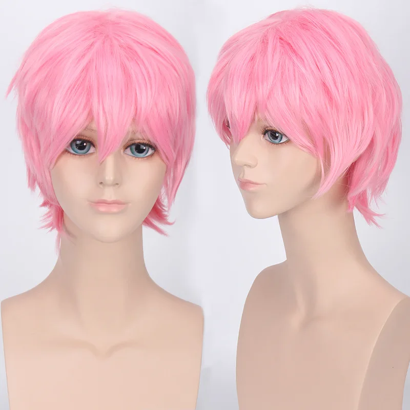 Coshome Naruto One Piece Fairy Tail Bleach Yato Cosplay Short Wig For Men Women Black Brown Yellow Red Blue Wigs (15)