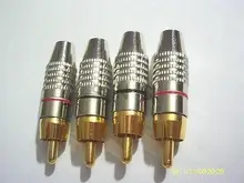 200 Шт. Золото RCA Plug Аудио Видео Блокировка Разъем G Красный + Черный