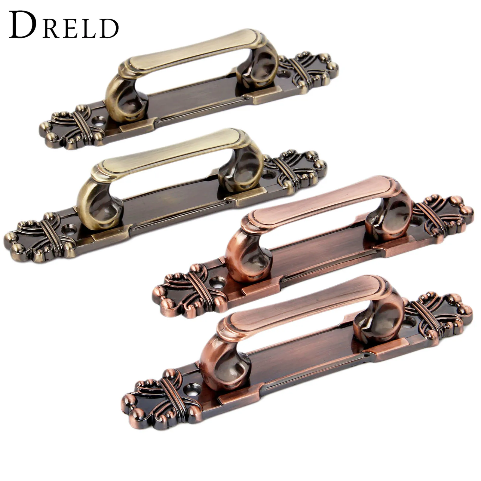 

DRELD 2Pcs Antique Furniture Handles Zinc Alloy Door Pull Handle Vintage Drawer Cabinet Knobs and Handles Kitchen Furniture Knob