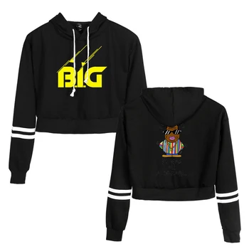 

2019 B.I.G short Hoodie Sweatshirts Serpents Streetwear Tops Spring BIGGIE Hoodies Female Hooded Harajuku BIGGIE Spring