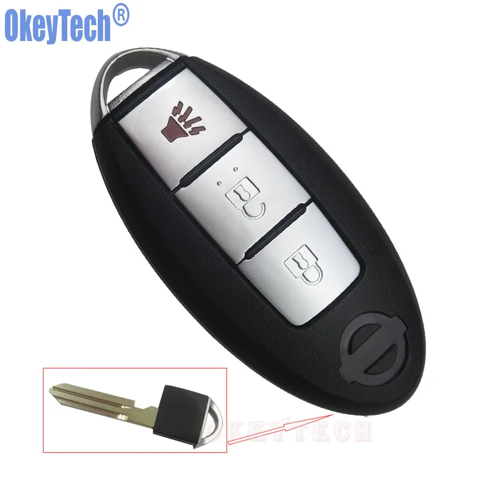

OkeyTech New 3 Buttons Car Remote Smart Key Shell for Nissan Teana Keyless Entry Key Cover Auto Replacement Fob Case Car Styling