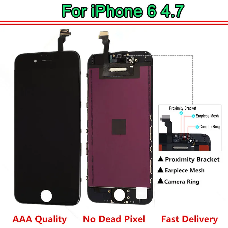 

10PCS Grade AAA LCD For iphone 6 Display Touch Screen Digitizer Replacement Full Assembly for iPhone 6 lcd Free DHL