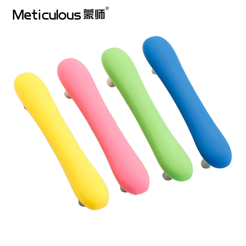Meticuluos الزنك سبائك الطفل الأثاث مقبض Soild سلامة مقبض كابينة الملونة خزانة دولاب أثاث المطبخ مقبض