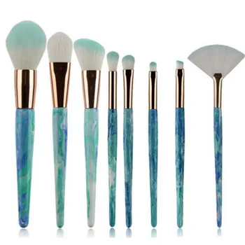 

8Pcs Beautiful Marble Jade Grain Makeup Brushes Kit Eye Shadow Blush Bulk Powder Highlighter Repair Capacity Cosmetic Brush Kits