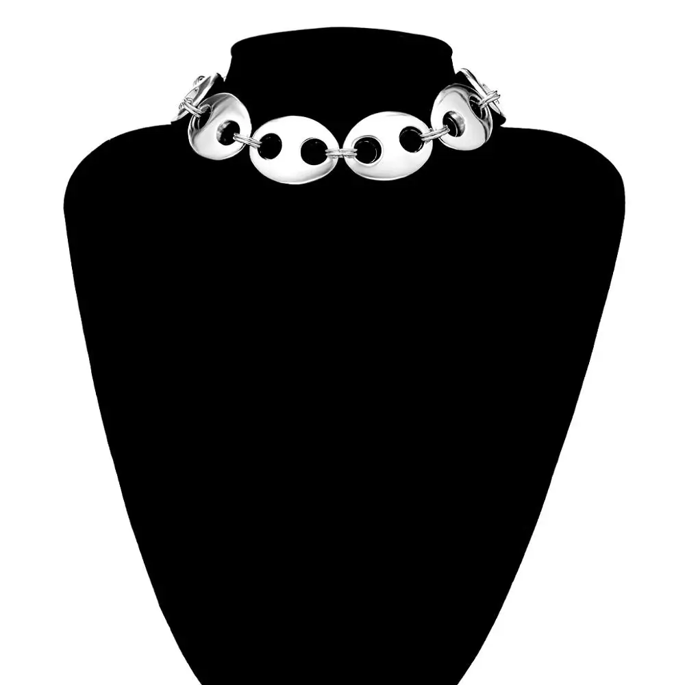 SHIXIN очаровательное креативное короткое ожерелье-чокер в виде большого свиного носа для женщин, модное панк персонализированное ювелирное изделие, женское колье, подарок - Окраска металла: Silver