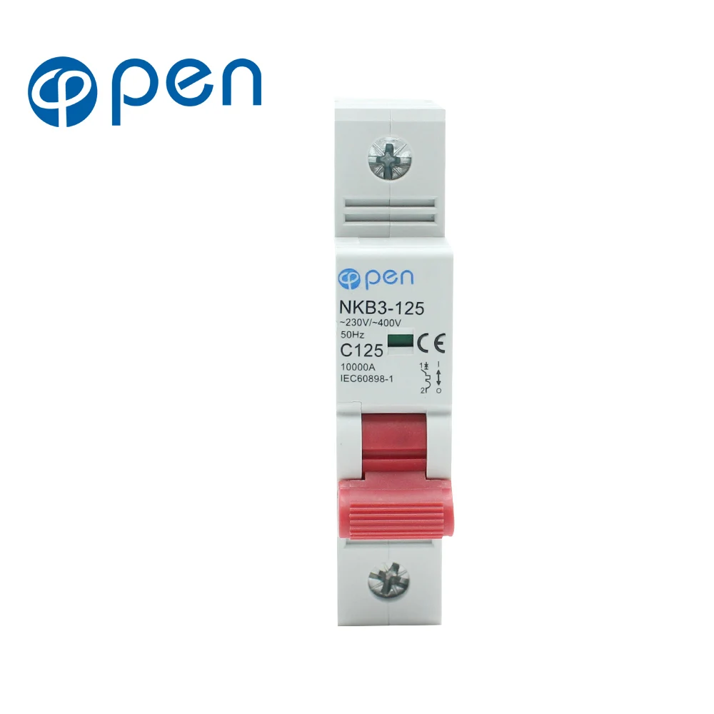 

1P 125A 10kA breaking capacity MCB min circuit breaker over load /short circuit protection 17mm Din Rail