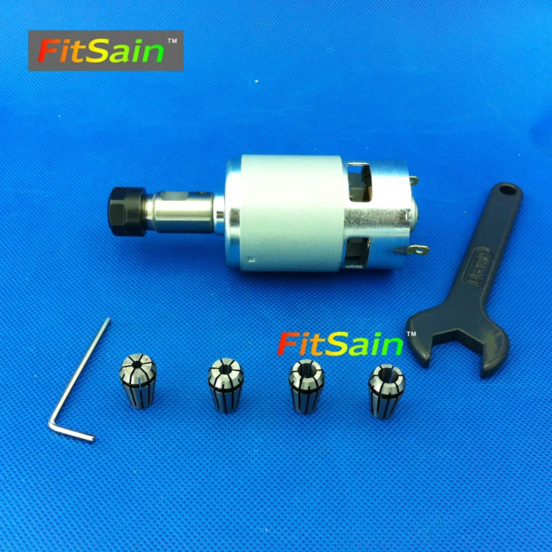 FitSain-ER11 цанговый патрон CNC шпиндель цанговый набор от 1/8~ 1/4 для фрезерного станка с ЧПУ шариковый подшипник 775 24 В 8000 об/мин