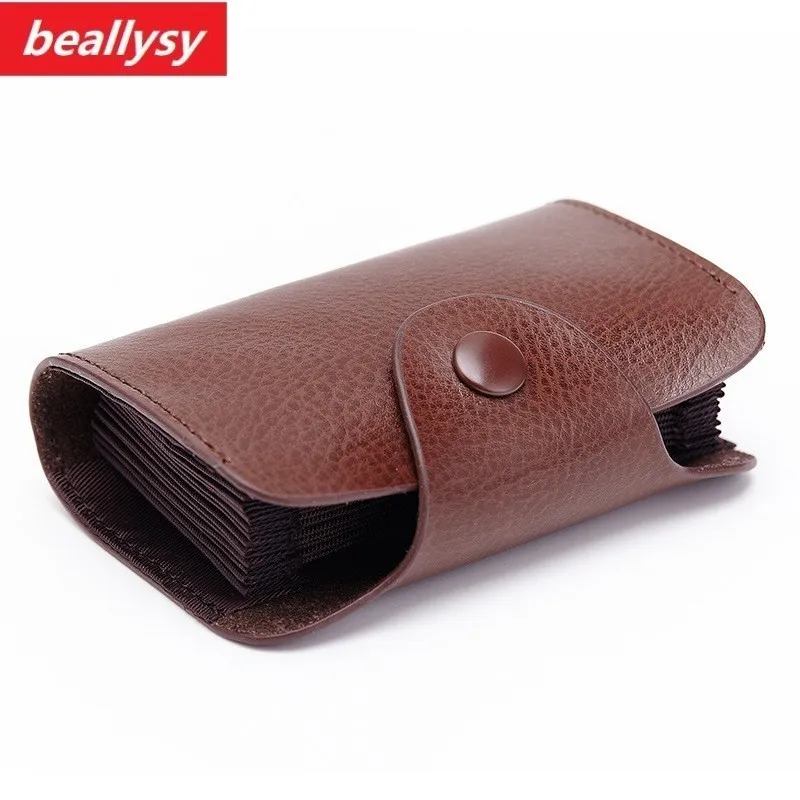 2018 Cow Genuine Leather Women Men ID Card Holder Card