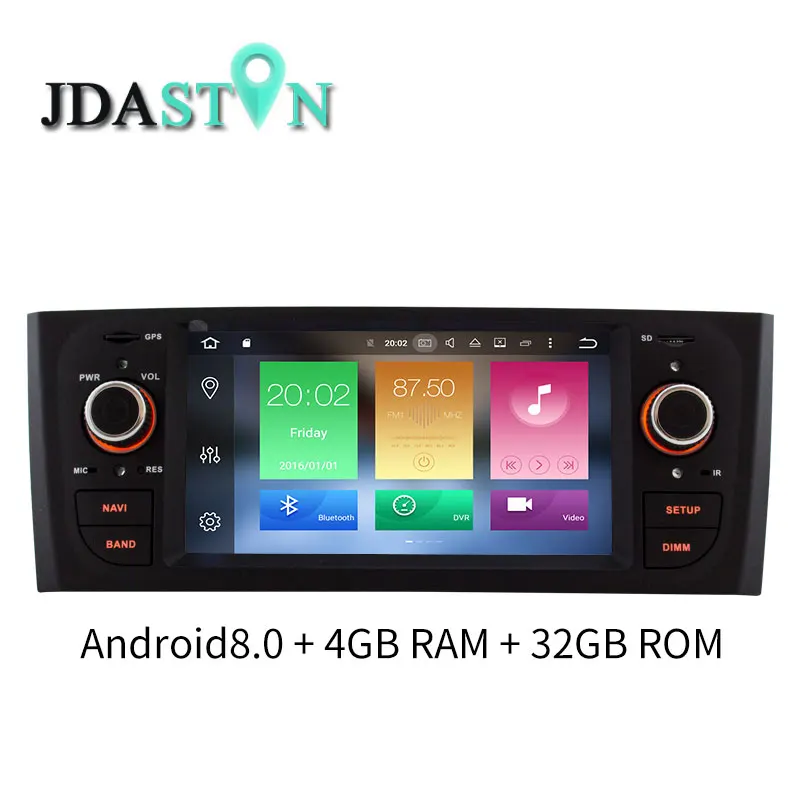 

JDASTON Android 8.0 Car Radio For Fiat PUNTO 2005-2009 fiat Linea 2007-2011 Octa Cores 4G+32G Multimedia GPS Navigation Headunit