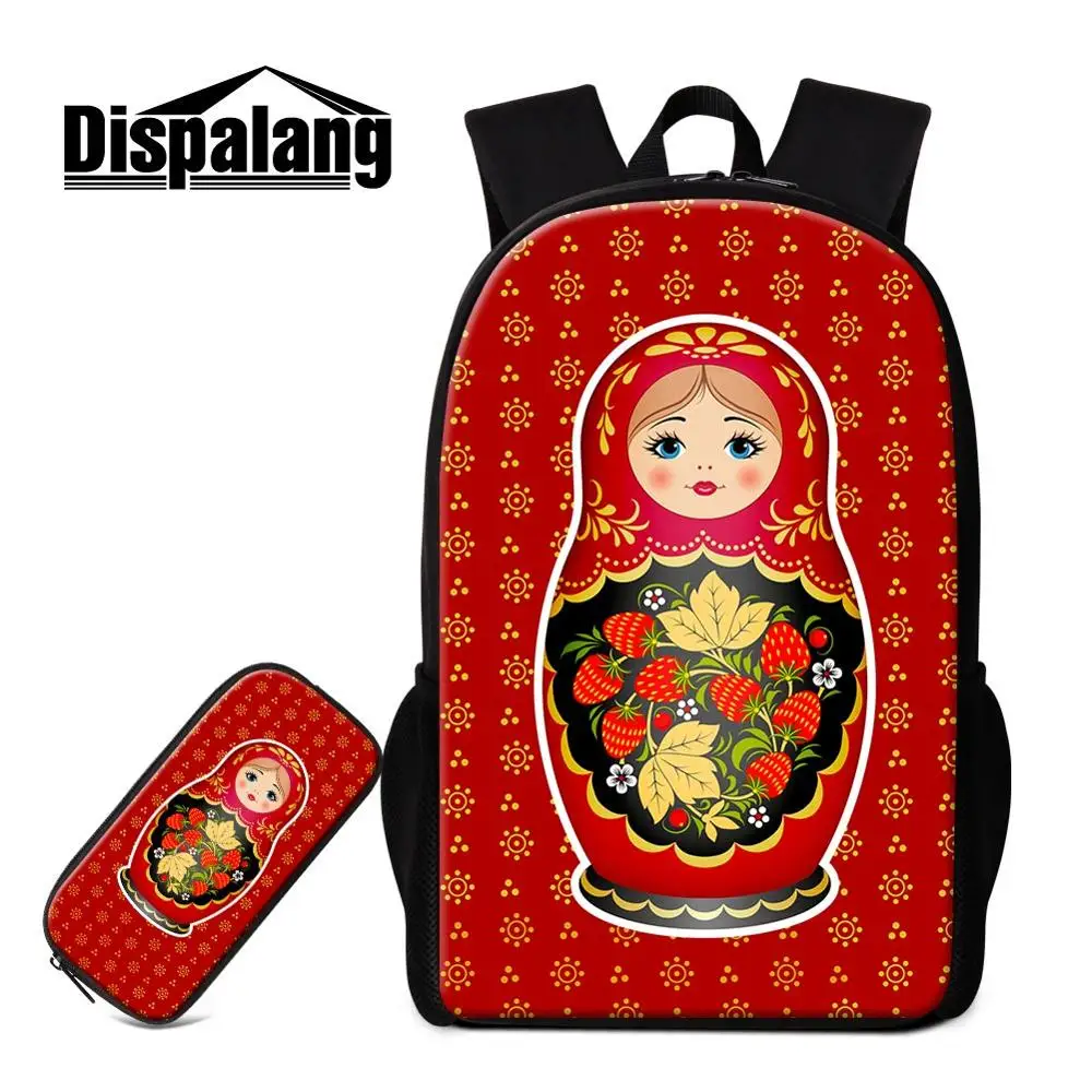 Design 5 Дропшиппинг русская кукла печать ранец для подростков девочек Школьный рюкзак милый Mochilas девчачье Рюкзак Книга Сумка детский пенал - Цвет: Design 5