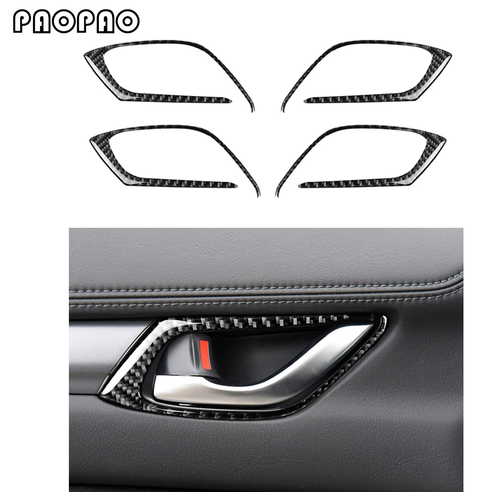

FOR MAZDA CX-5 CX5 2017 2018 Carbon fiber INTERIOR INSIDE DOOR HANDLE BOWL COVER FRAME