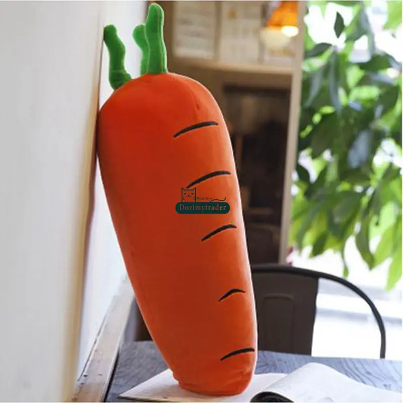 Dorimytrader New Lovely Soft Cartoon Carrot Plush Pillow Simulated Anime Carrots Cushion Doll Vegetables Toy 39inch 100cm DY61728 (11)