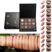 HUAMIANLI пелетка теней для глаз 12 цветов высокого мерцающая пудра водостойкого макияжа матовая пигментированные тени для век комплект HM008