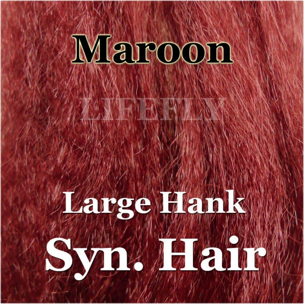 Maroon Color / Large Hank of Synthetic Hair, Super Hair, Syn. Fibre, Fly  Tying, Jig, Lure Making