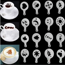 5 шт. Лидер продаж 16 шт./компл. Пластик гирлянды плесень фантазии Кофе печать модель густой пены спрей шаблон