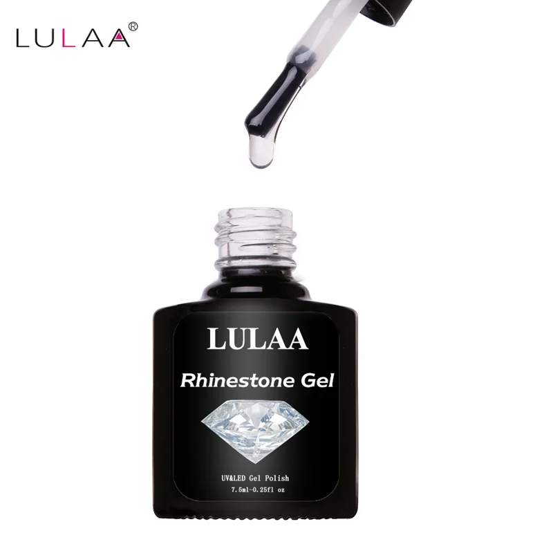 Lulaa бренд 7,5 мл блеск клей стразы УФ-гель для ногтей супер-клей липкий лак для ногтей украшения строительный гель