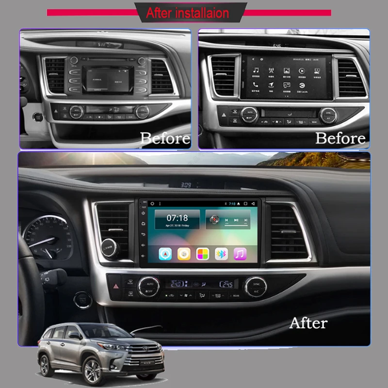 Cheap 2 Din Android 7.1 Car Radio for Toyota Sienna 2010 2011 2012 2013 2014 GPS Navigation CD DVD Player FM Head Unit wifi Bluetooth 3