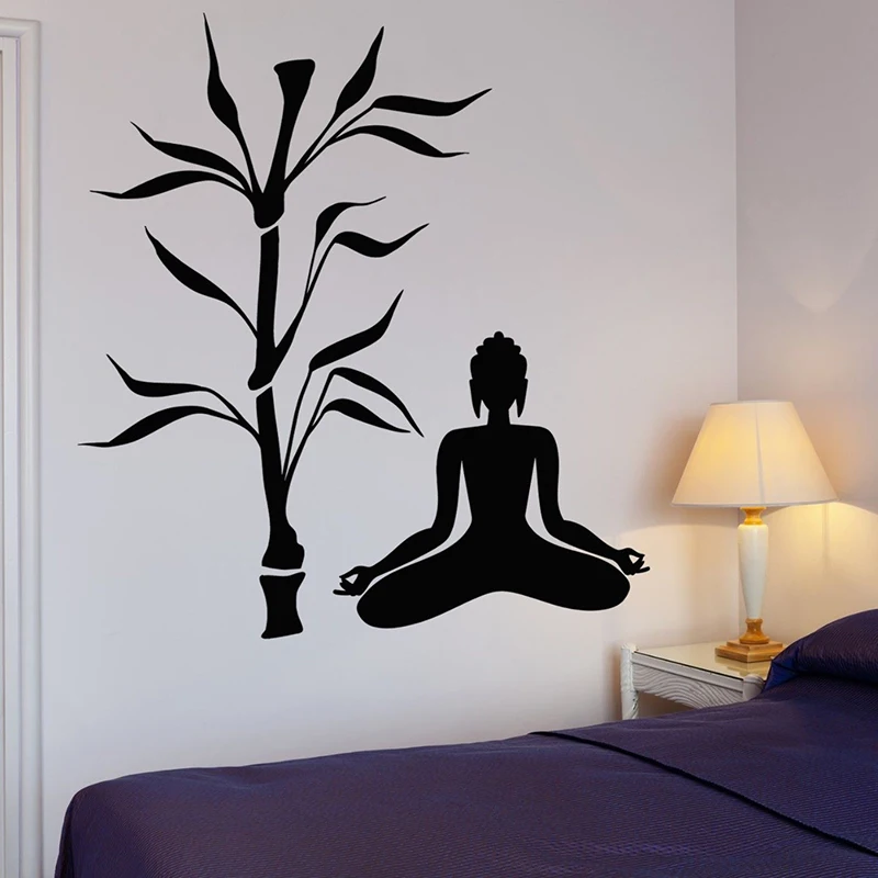 Buddha Tree Wall Decals Yoga Buddhism Meditation Wall Sticker For Yoga