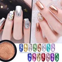 0,5 г 1 г розовое золото зеркальный блеск для ногтей порошок разноцветный хром пигмент пыль сверкающие блестки Гель-лак для нейл-арта украшения