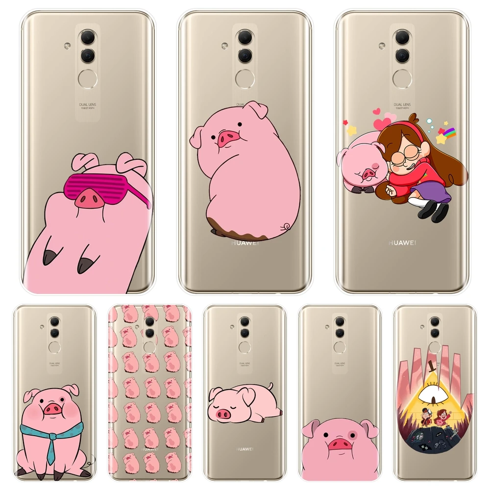 

Soft Phone Case For Huawei Mate 20 10 9 Lite Silicone Gravity Falls Pink Pig Kawaii Cute Back Cover For Huawei Mate 7 8 9 10 Pro