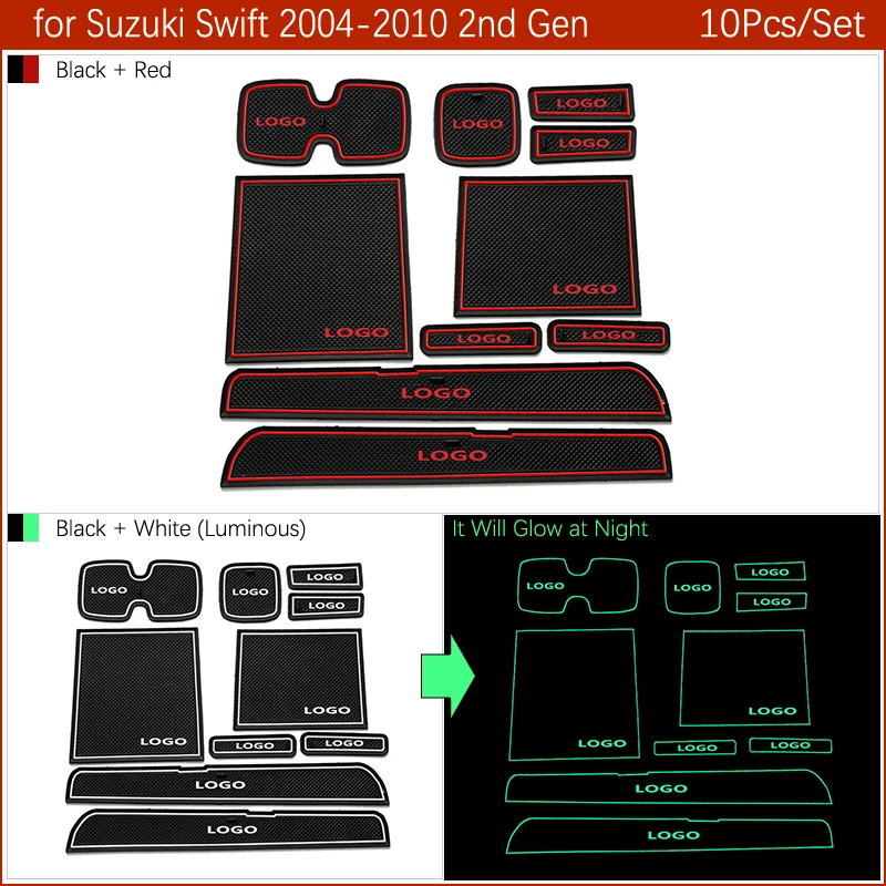 Анти-скольжения ворота Слот коврик резиновая подложка для Suzuki Swift 2004 2005 2006 2007 2008 2009 2010 Maruti спортивные аксессуары ZD11S ZC31S