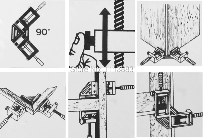 Двойная Ручка алюминиевый сплав 90 градусов угловая шина правый угол зажим деревообрабатывающие зажимы Плотницкие пассатижи рамки зажимы