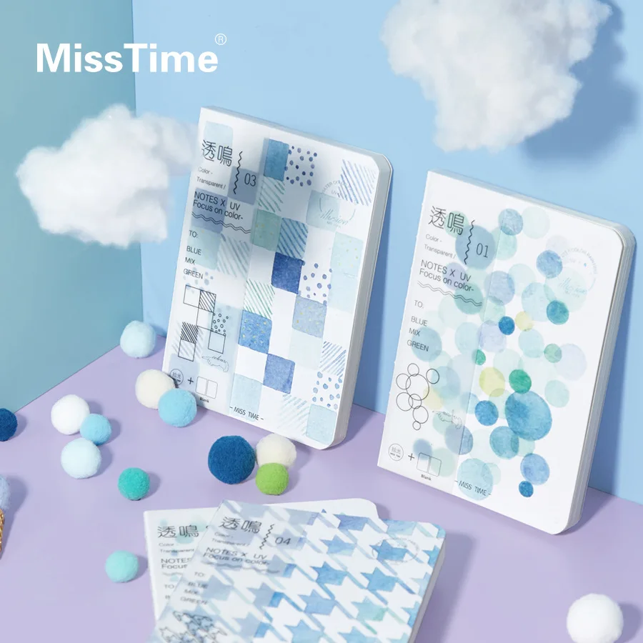 

Simple Blue Clear Notebook Square Series Scrapbooking Bullet Journal Diary Planner Notepad for Stationery Office School Supplies