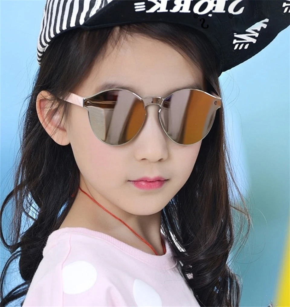  jumlai 2018 Children reflective mirror sunglasses baby sunglasses male and female anti - UV glasses for  Coated Sunglasses (1)