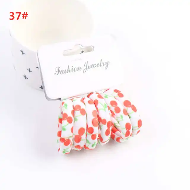 6PCS/Sett Cute Girls Elastic Hair Bands Scrunchies Ponytail Holder Rubber Bands Hair Ties Sweet Kids Hair Rope Hair Accessories style 37