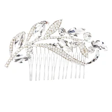 Leaves rhinestone hair comb bride jewelry