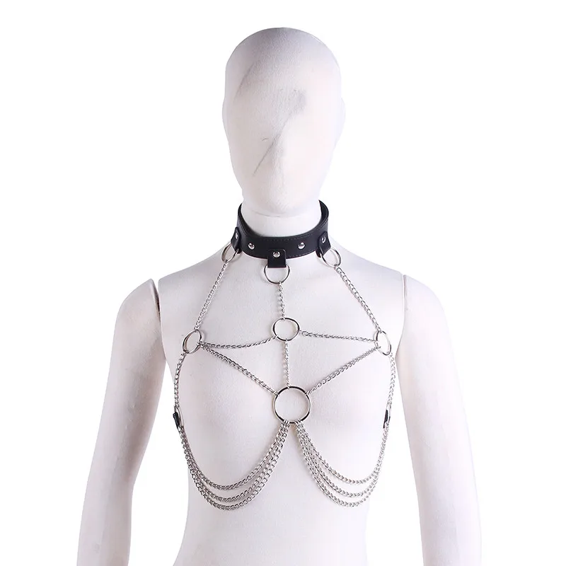 

Women Sexy Leather Bra Bondage Harness Black Buckle Adjustable Belts Punk Gothic Suspender Straps Body Cage Body Harness Garters