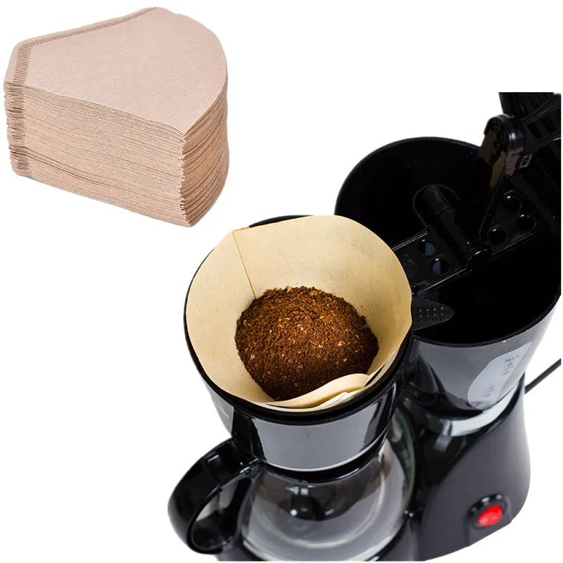 100Pcs/Bag Wooden Original Hand Drip Paper Coffee Filter Espresso