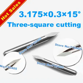 

10Pcs 3.175mm Tool-Tip 0.3mm 15 degree three-square cutting tools/carving Cutters Three Face CNC Router Bits
