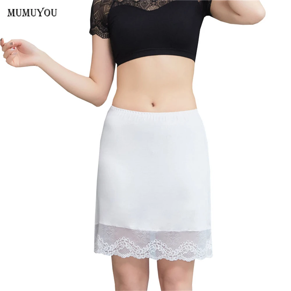 Women Modal Lace Half Slips Underskirt Elastic Waist Petticoat Safety Skirt Sexy Lingerie Intimates 42cm White Nude New 038-A363 Women Modal Lace Half Slips Underskirt Elastic Waist Petticoat Safety Skirt Sexy Lingerie Intimates 42cm White Nude New 038-A363