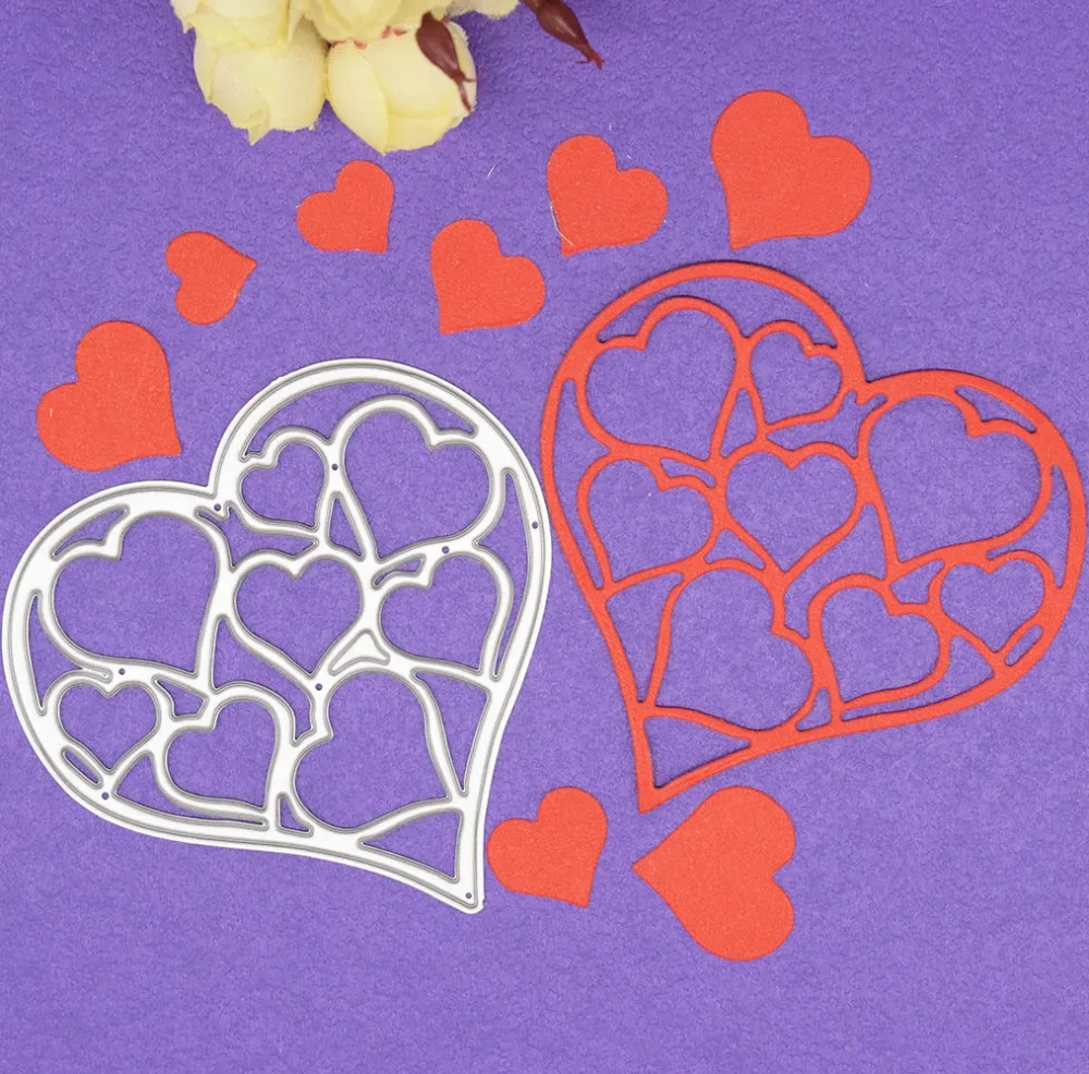 

Hollow Out Hearts Metal Cutting Die Stencil For DIY Scrapbooking Album Embossing Paper Card Decor Craft