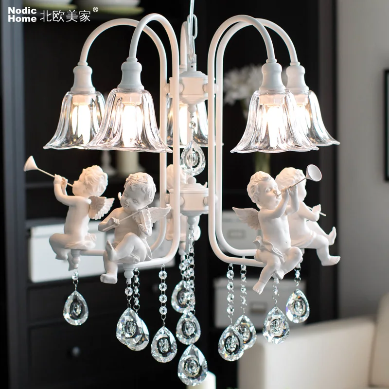 Candelabros de cristal modernos con el ángel para sala de estar