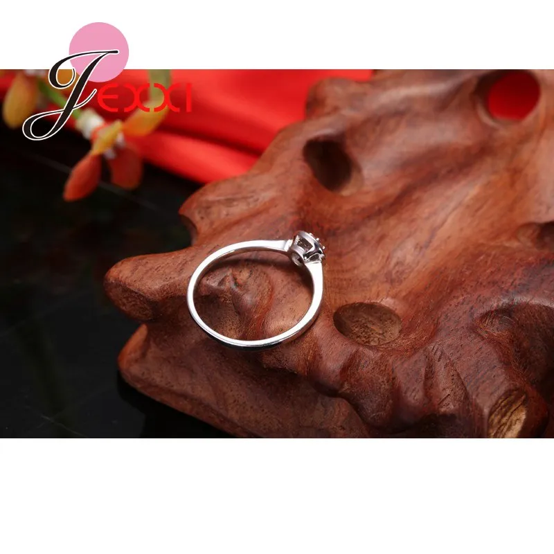 JEXXI Vintage S90 Silver Engagement Party Rings Women/Girls Size 7/8/9 New Fashion Design Wedding Finger Ring Jewelry