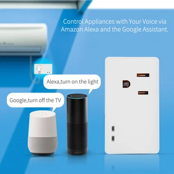 

Timethinker Ewelink WiFi Wireless Smart Socket APP Remote Control US Adapter Timer work with Alexa Echo Google Home