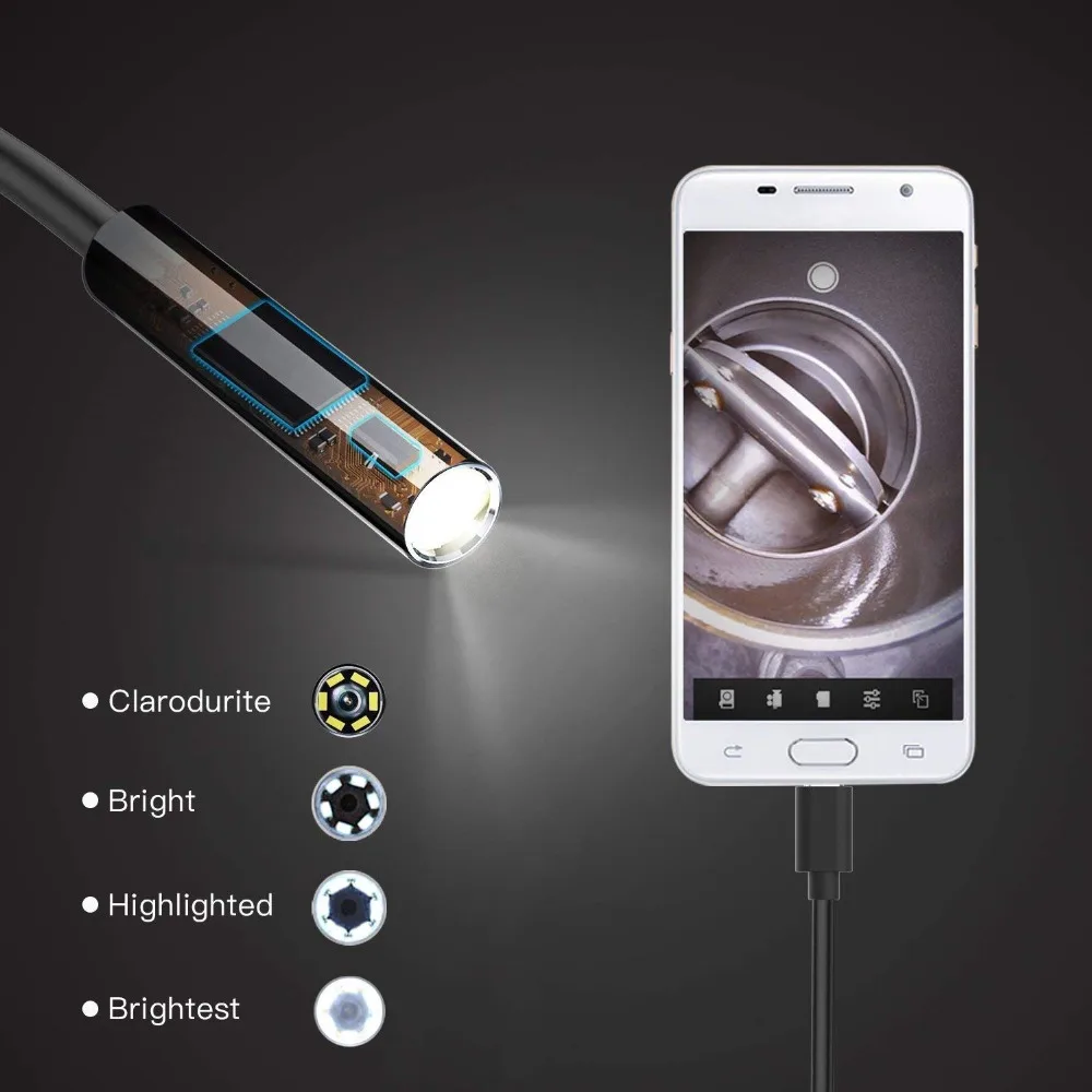 5.5mm Flexible Android Type-C USB Endoscope Camera Type C Endoscope Inspection Camera PC Android Phone Endoscope Pipe Camera hidden indoor security camera