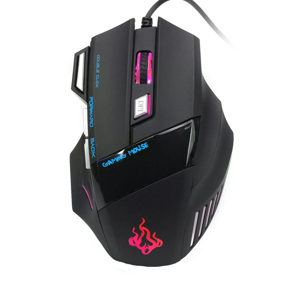 

New 5500 DPI High Precision 7-Key LED Backlit Optical USB Wired Game Gaming Mouse for Pro Gamer Cool #10