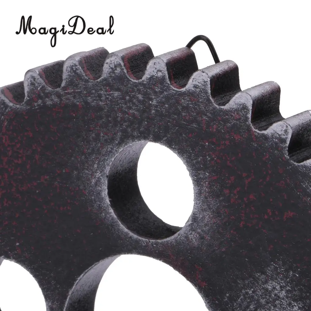 MagiDeal 12cm Vintage Wood Steampunk Gear Home Bar Cafe Craft Art Vintage  Style Wall Decorations #A