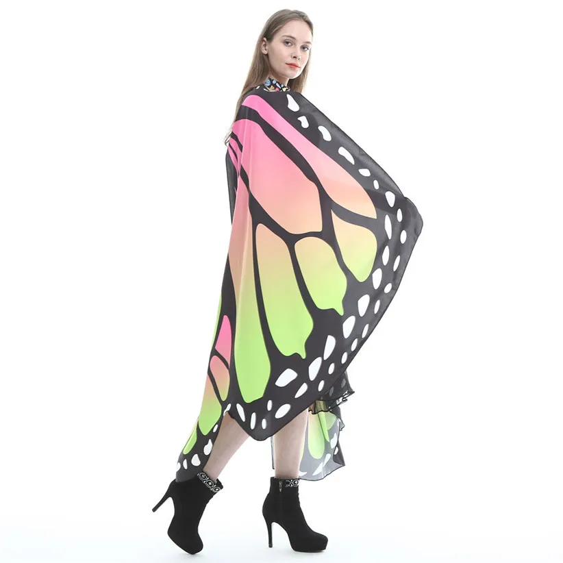 Chamsgend, дизайн, 14 цветов на выбор, цветная шаль из пашмины с большими крыльями бабочки для женщин и девочек, пончо, аксессуар для костюма 80223