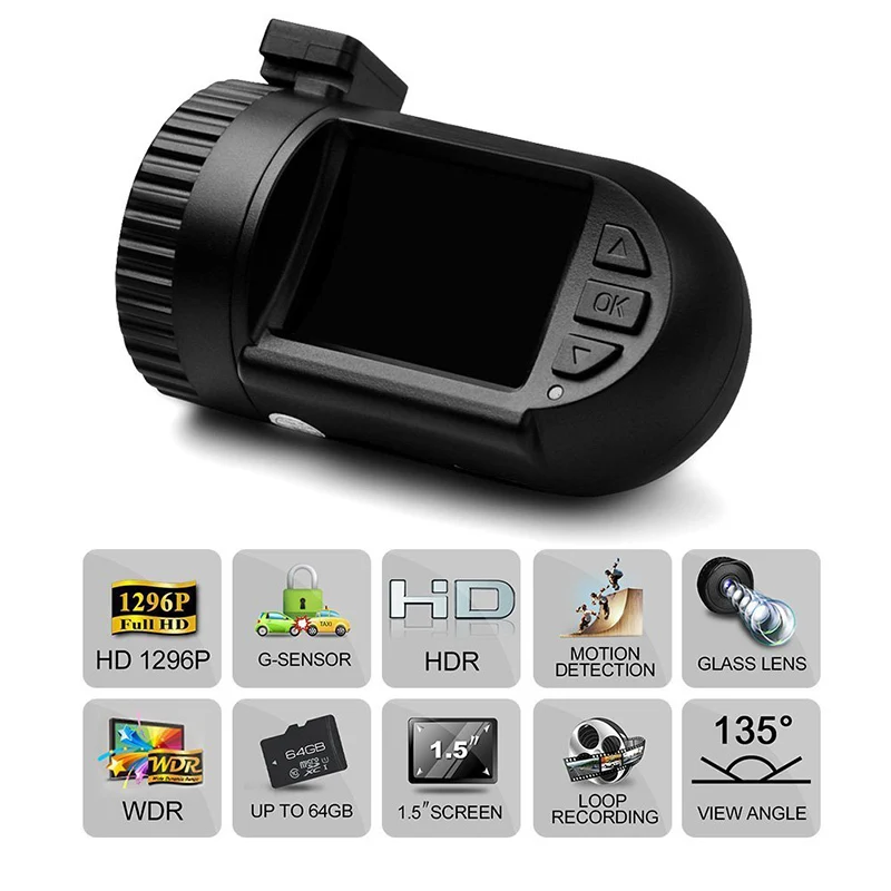 imágenes para Cámara de la Rociada Leva del coche Dash Cámara DVR mini 0805 Ambarella A7LA50 withGPS Dashcam Super HD 1296 P Del Coche Cuadro Negro Cam imágenes para Cámara de la Rociada Leva del coche Dash Cámara DVR mini 0805 Ambarella A7LA50 withGPS Dashcam Super HD 1296 P Del Coche Cuadro Negro Cam