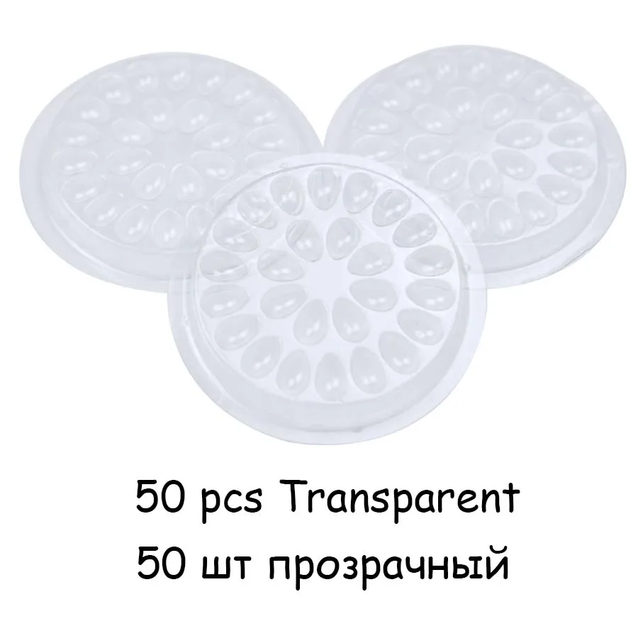 Накладные клей для наращивания ресниц держатель 50/100 шт клейкая прокладка ресницы подставка колодки пластиковая прокладка для ресниц для наращивания - Цвет: 50pcs Transparent